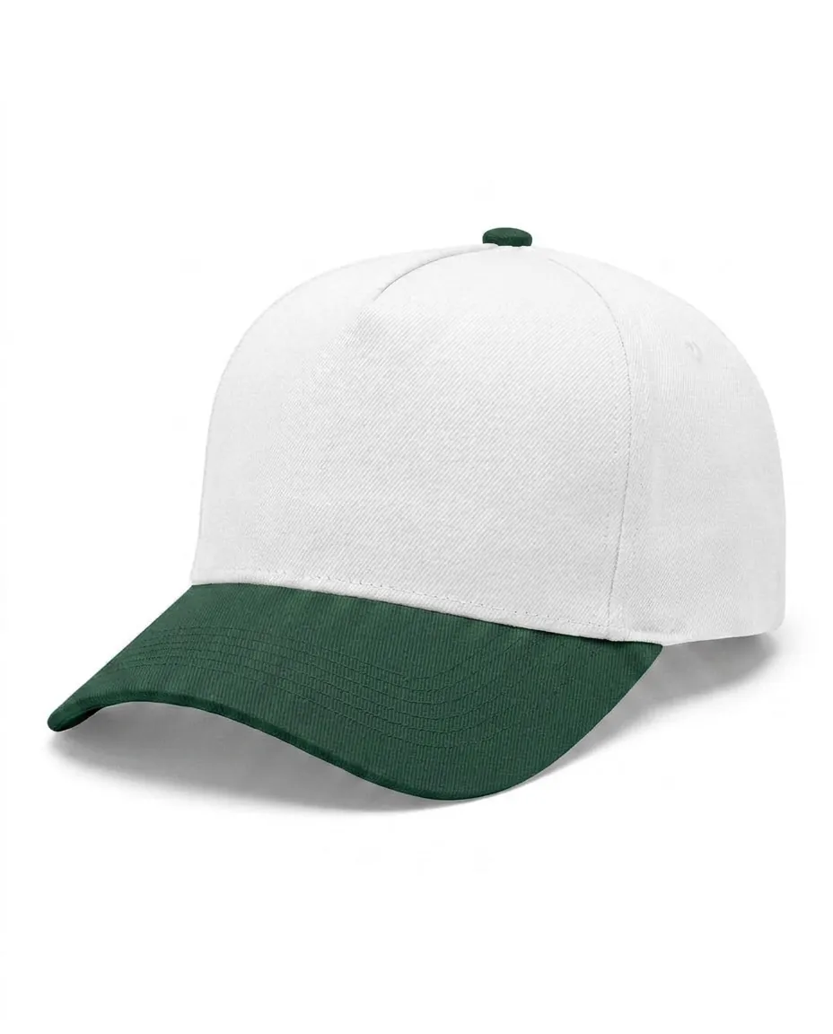 Two Tone Five Panel in White / Dark Green
