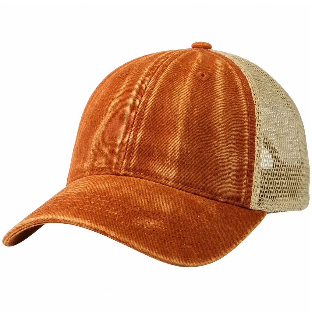 The "Original" Hand Washed Vintage Trucker W/Frayed Patch in Washed Burnt Orange