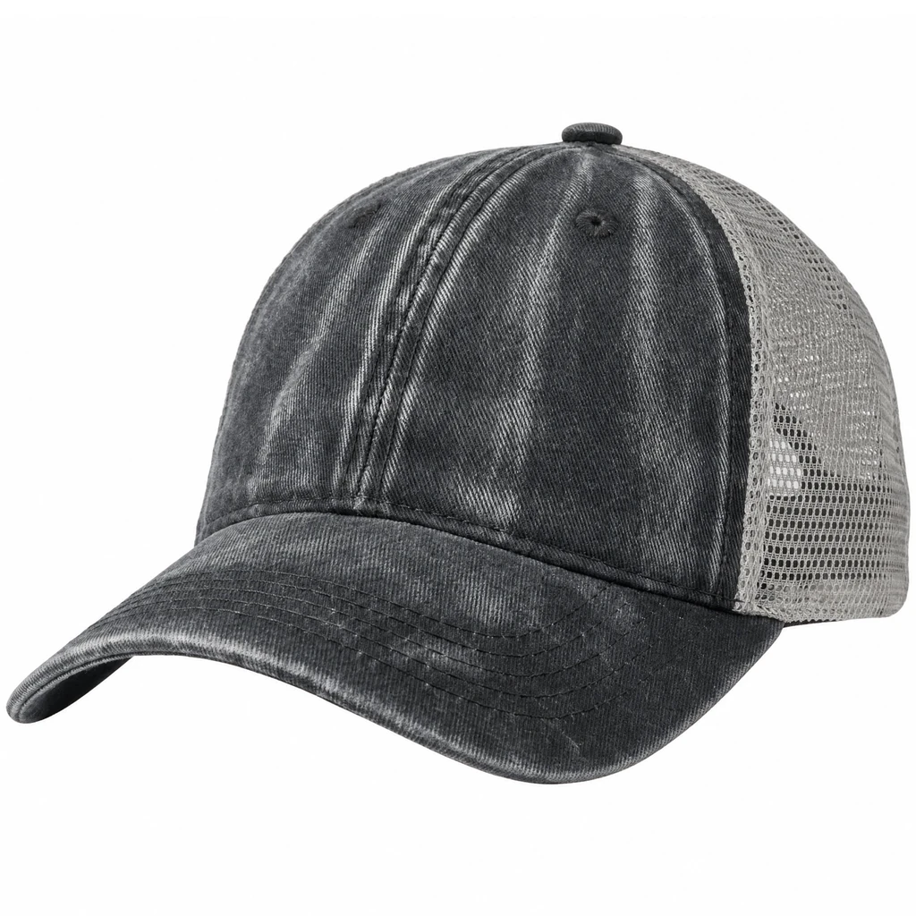 The "Original" Hand Washed Vintage Trucker W/Frayed Patch in Washed Charcoal