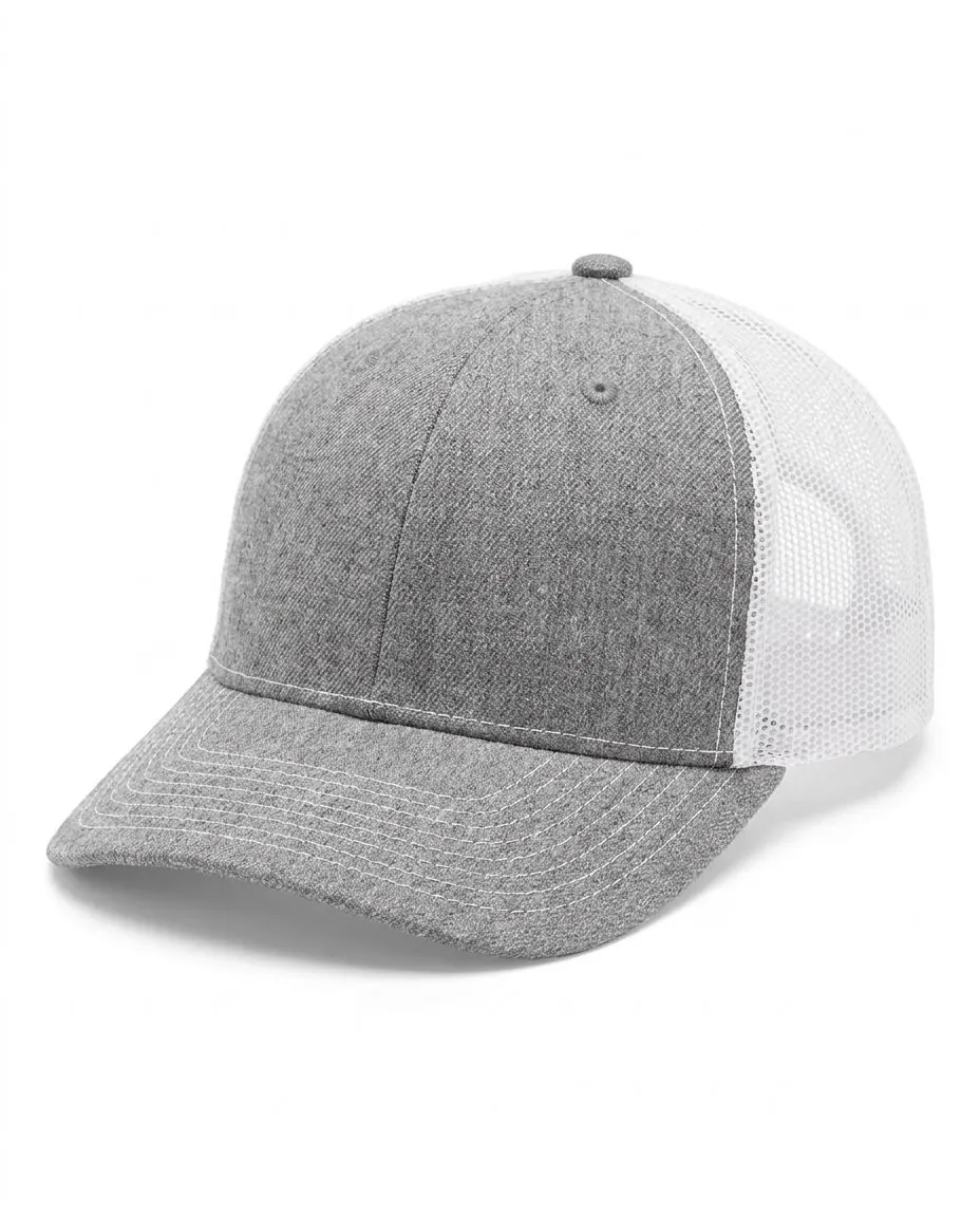 Classic Structured Trucker in Heather Gray / White