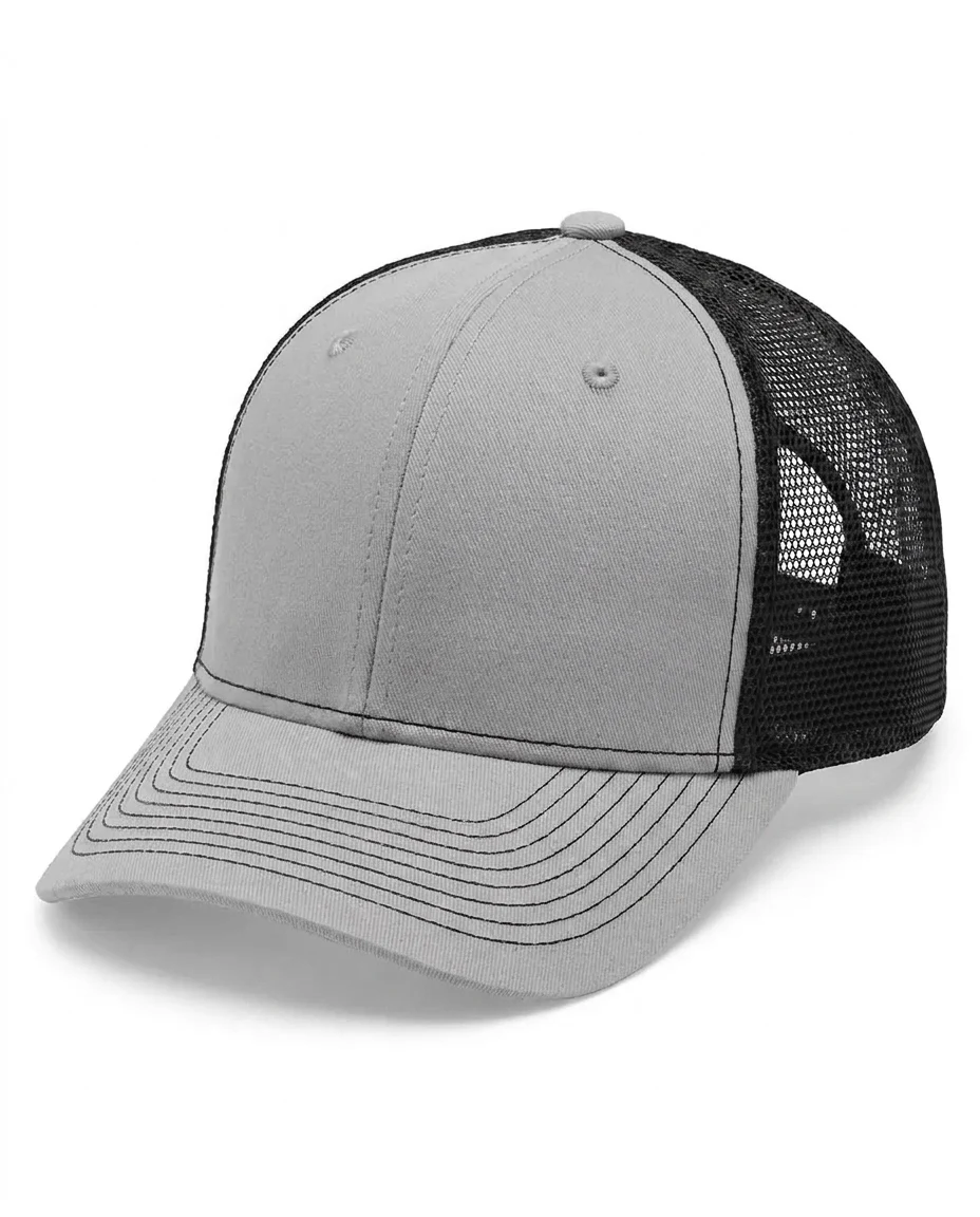 Classic Structured Trucker in Light Gray / Black