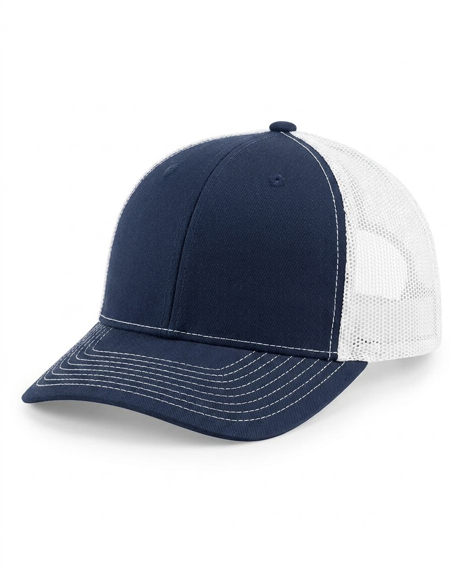 Classic Structured Trucker in Navy / White