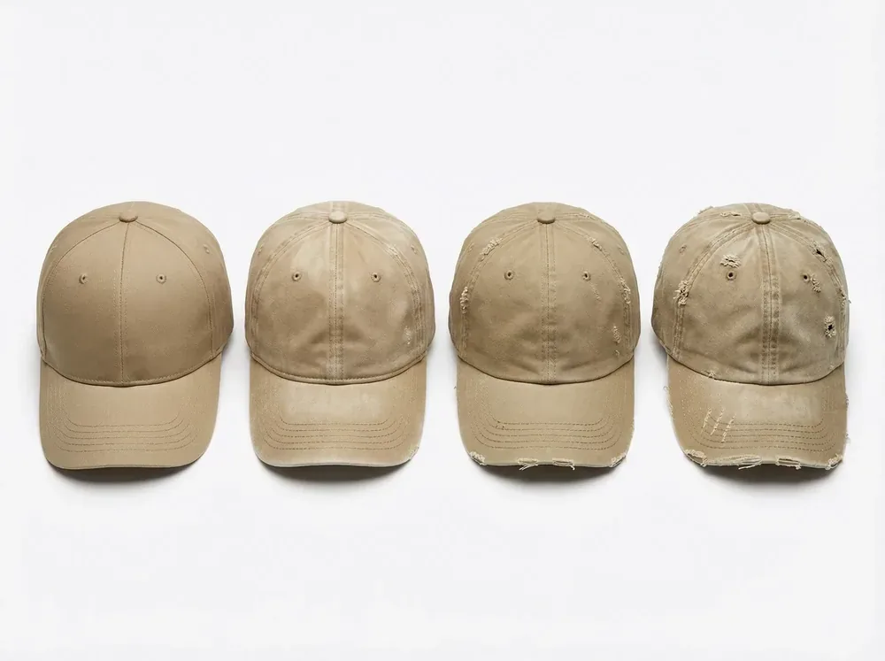 Distressing example on a custom cap