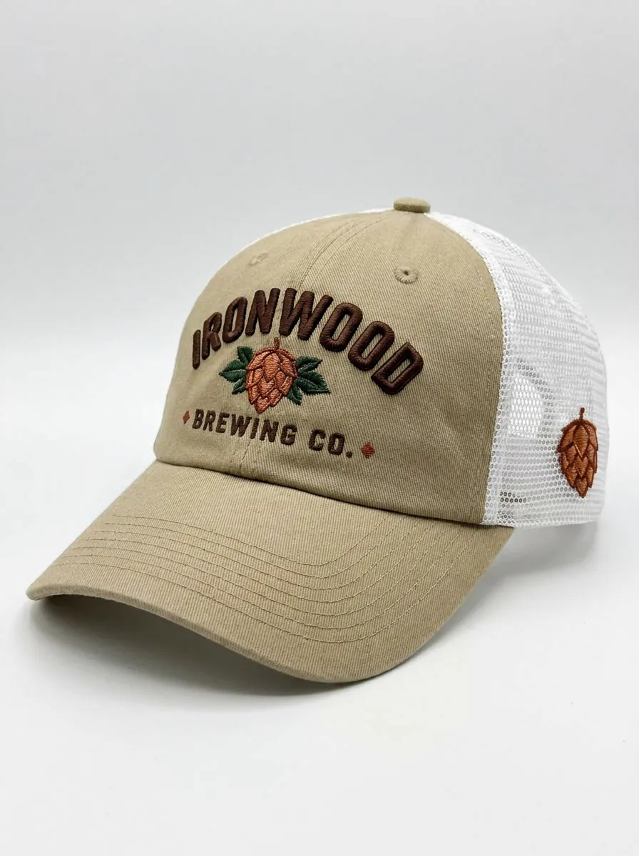Style 1050 The Relaxed Trucker wholesale custom cap in Black / White